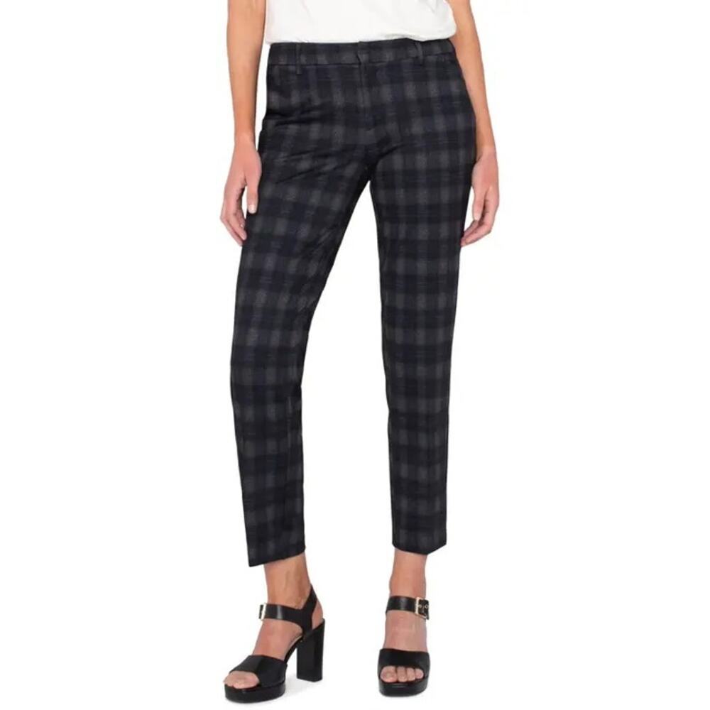 Kut From the Kloth Nina‎ High Rise Straight Leg Plaid Stretch Trouser Pants